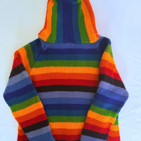 VINTAGE‎ 100% Wool Rainbow Jacket S - Picture 9 of 13